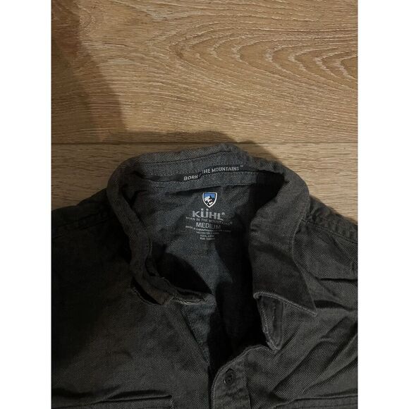 Kuhl Mens Green Long Sleeve Button Up Shirt Double Pocket Size Medium - Picture 3 of 3